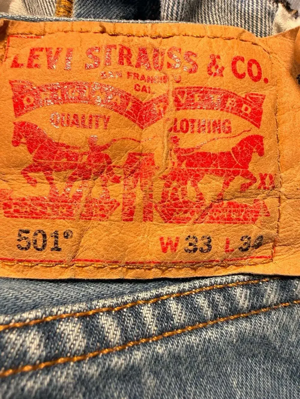 Levi's 501 Button Fly Straight Leg Jeans Light Wash